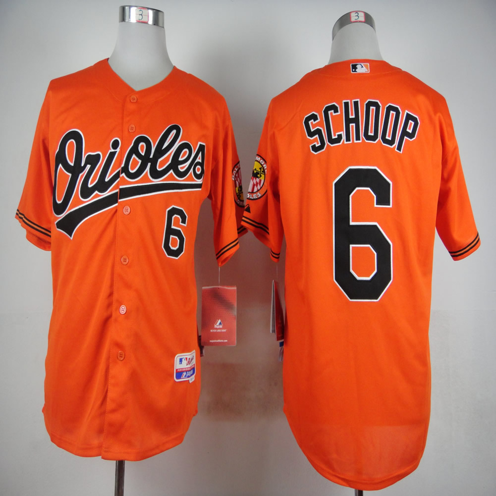 Men Baltimore Orioles #6 Schoop Orange MLB Jerseys->baltimore orioles->MLB Jersey
